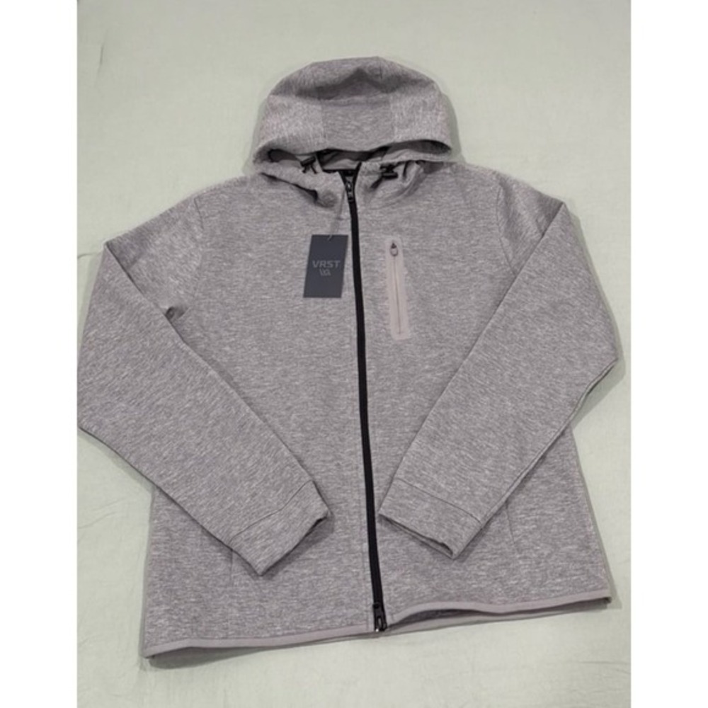 NWT‎ Mens VRST Pinnacle Fleece Gray Full-Zip Moisture Wicking Hooded Jacket - SM